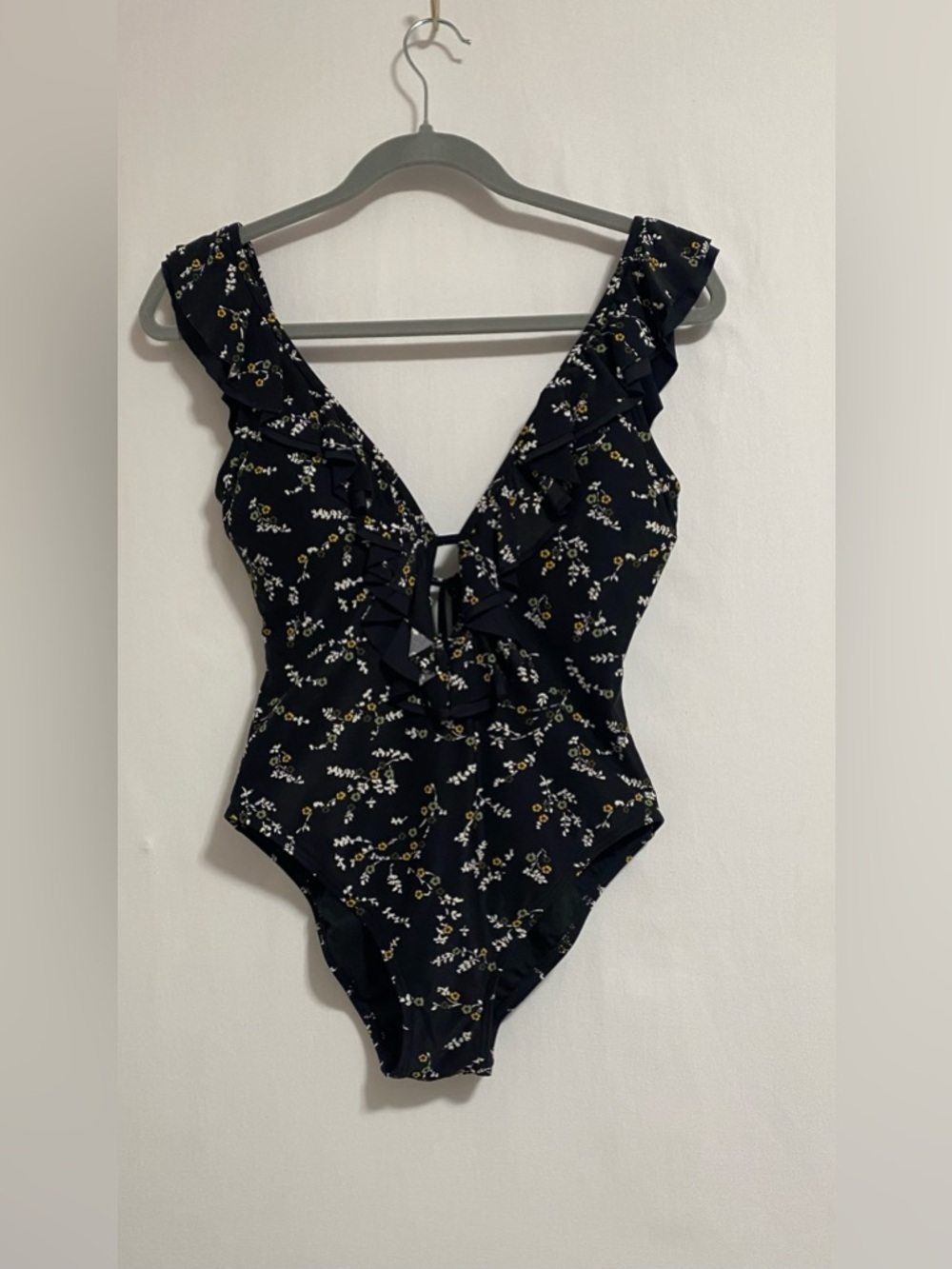 MICHAEL Michael Kors Black One-Piece Swimsuit with Cream Logo Tag